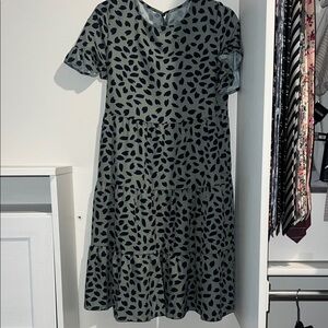 Stylish Black Patterned Dress